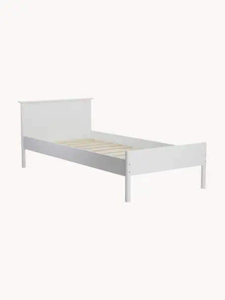 Kinderbed Girona van hout, 90 x 200 cm, Hout en multiplex, MDF, Wit, B 90 x L 200 cm