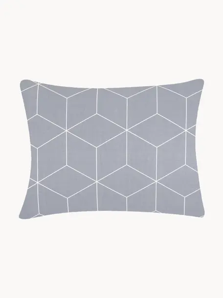 Funda de almohada de algodón Lynn, Gris estampado, An 50 x L 70 cm