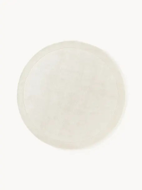 Tappeto rotondo a pelo corto Kari, 100% poliestere certificato GRS, Bianco crema, Ø 150 cm (taglia M)