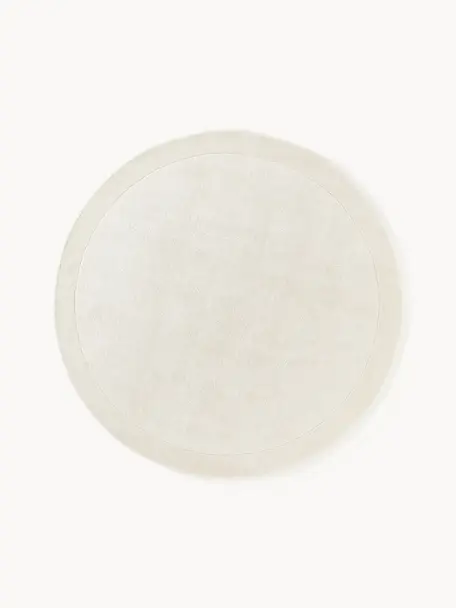 Tapis rond à poils ras Kari, 100 % polyester, certifié GRS, Blanc crème, Ø 150 cm (taille M)