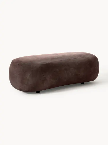 Hocker Alba, Bezug: 97% Polyester, 3% Nylon D, Gestell: Massives Fichtenholz, FSC, Füße: Kunststoff, Webstoff Dunkelbraun, B 130 x T 62 cm