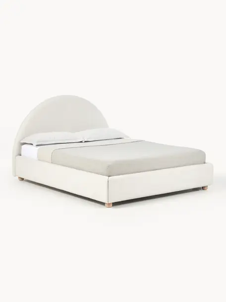 Čalúnená posteľ s úložným priestorom Ebba, Svetlobéžová, Š 160 x D 200 cm