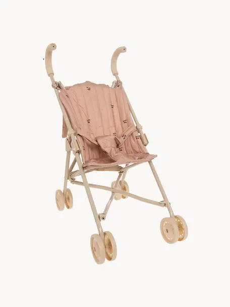 Puppenwagen Cherry Blush mit Gurt und Tragetasche, Rahmen: Stahl, pulverbeschichtet, Kirschen-Motiv, B 27 x H 56 cm