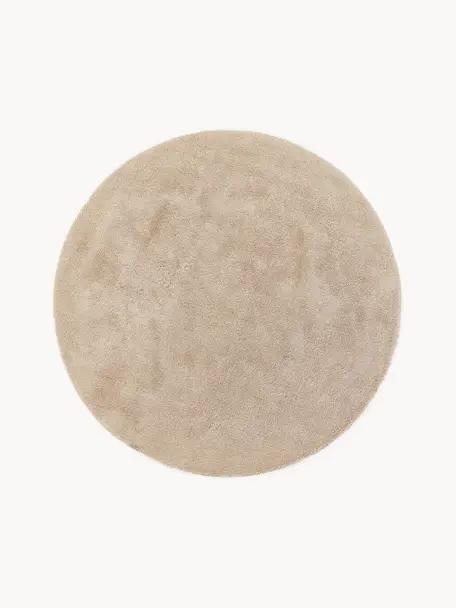 Tapis rond épais et moelleux Leighton, Beige, Ø 200 cm (taille L)