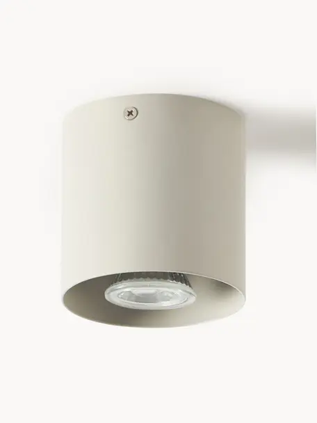 Faretto da soffitto Roda, Metallo verniciato a polvere, Beige chiaro, Ø 10 x Alt. 10 cm