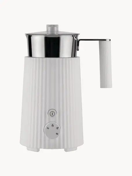 Montalatte Plissé, Resina termoplastica, acciaio inossidabile 18/10, Bianco latte, Larg. 17 x Alt. 23 cm