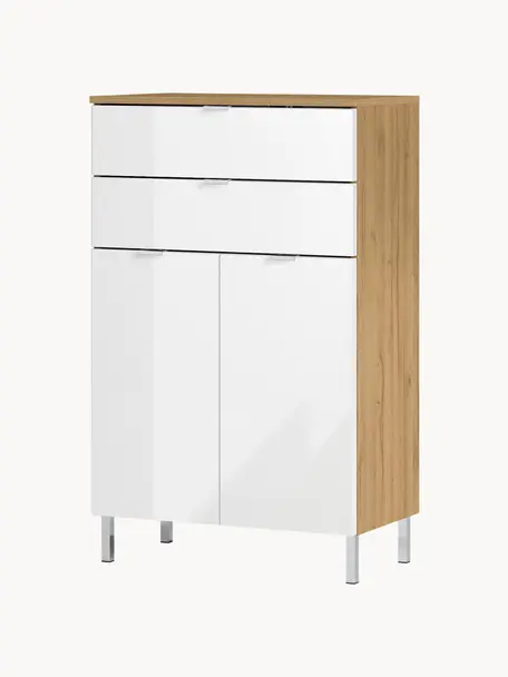 Bad-Midischrank Sydney mit Schubladen, B 60 cm, Holz, Weiß, B 60 x H 97 cm