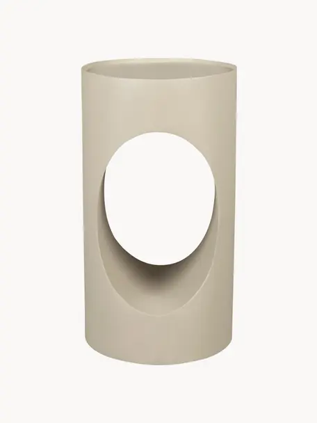 Kulatý kovový odkládací stolek Sai, Kov s práškovým nástřikem, Béžová, Ø 30 cm, V 56 cm