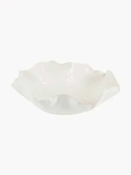 Handgefertigte Schüssel Claire, Keramik, Weiß, Ø 32 x H 11 cm