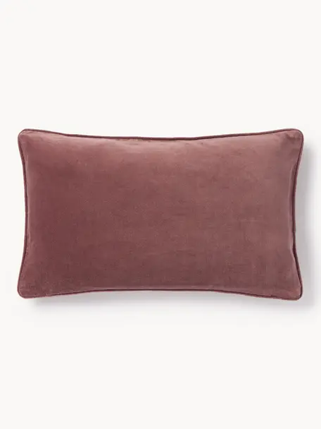 Poszewka na poduszkę z aksamitu Dana, 100% aksamit bawełniany, Fiołkoworóżowy, S 30 x D 50 cm