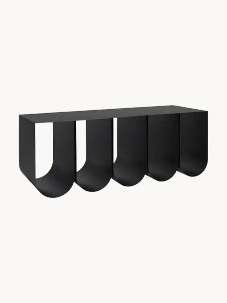 Banco de metal Curved, Acero con pintura en polvo, Negro, An 110 x Al 42 cm