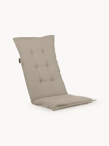 Cuscino sedia con schienale alto in tinta unita Panama, Rivestimento: 50% cotone, 50% poliester, Beige, Larg. 42 x Lung. 120 cm