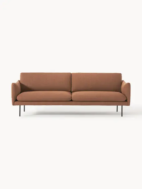 Sofa Moby (3-Sitzer), Bezug: Polyester Der hochwertige, Gestell: Massives Kiefernholz, Webstoff Nougat, B 220 x T 95 cm