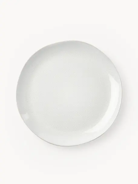 Assiettes plates avec émail réactif Gemma, 2 pièces, Grès cérame, Blanc, Ø 28 x haut. 3 cm