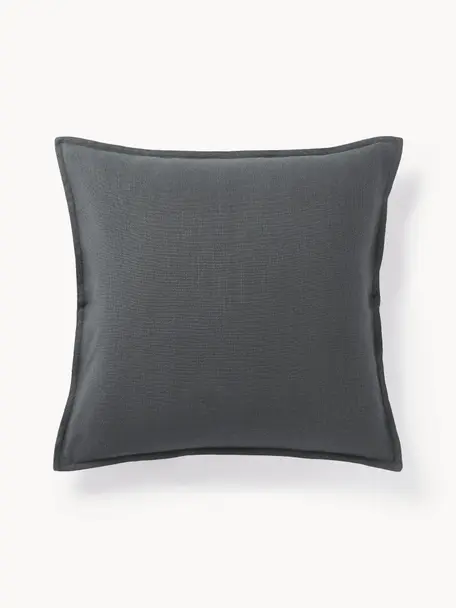 Poszewka na poduszkę z bawełny Vicky, 100% bawełna, Ciemny szary, S 50 x D 50 cm