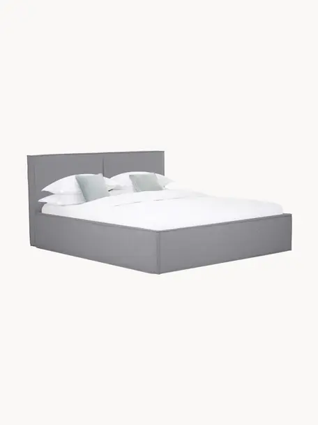Letto imbottito Dream, Rivestimento: poliestere (tessuto testu, Tessuto grigio scuro, Larg. 200 x Lung. 200 cm