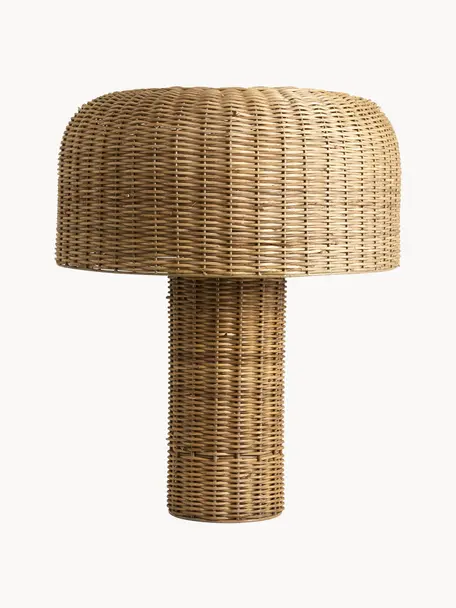 Lampada da tavolo in rattan Atum, Paralume: rattan, Base della lampada: rattan, Marrone, Ø 40 x Alt. 50 cm