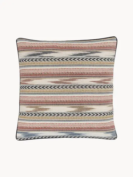 Copricuscino in cotone con bordino Maja, 100% cotone, Multicolore, Larg. 45 x Lung. 45 cm