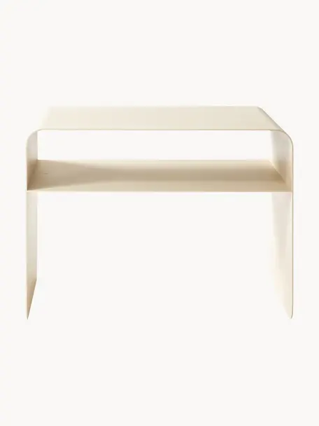 Table d'appoint artisanale Cosmo, Acier en tôle, revêtu par poudre, Beige clair, larg. 60 x haut. 40 cm