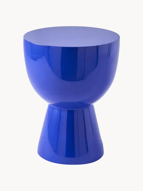 Tavolino rotondo Tam Tam, Plastica laccata, Blu royal, Ø 36 x Alt. 46 cm