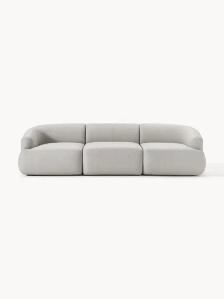 Modulares Sofa Sofia (3-Sitzer), Bezug: 100 % Polypropylen Der ho, Gestell: Fichtenholz, Spanplatte, , Füße: Kunststoff Dieses Produkt, Webstoff Grau, B 273 x T 103 cm