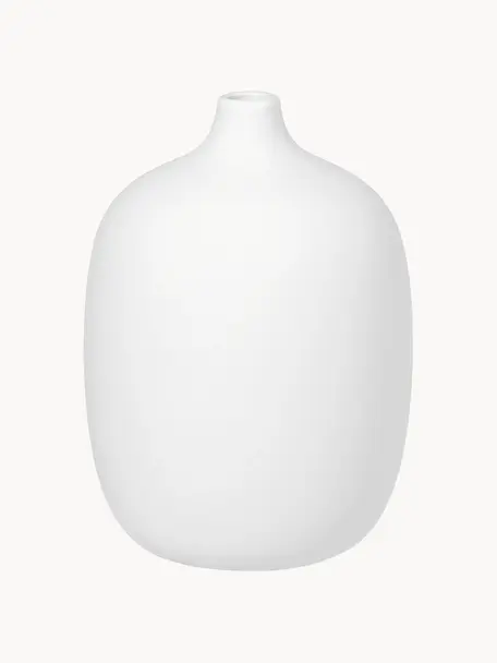 Jarrón de diseño Ceola, 19 cm, Cerámica, Blanco, Ø 14 x Al 19 cm