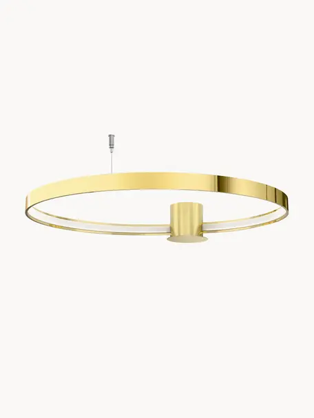 Lampada da soffitto grande a LED fatta a mano Tim, Dorato lucido, Larg. 78 x Alt. 13 cm