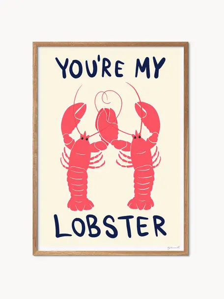 Póster You're My Lobster, Papel

Este producto está hecho de madera de origen sostenible y con certificación FSC®., Rojo coral, blanco Off White, An 70 x Al 100 cm