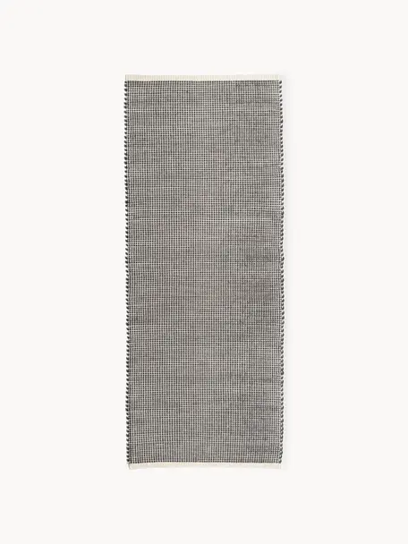 Tapis de couloir en laine tissé main Amaro, 67 % laine (certifiée RWS), 33 % coton

Les tapis en laine peuvent perdre des fibres lors des premières semaines et des peluches peuvent se former, ce phénomène est naturel et diminue à mesure de votre usage et du temps, Gris, beige clair, larg. 80 x long. 200 cm