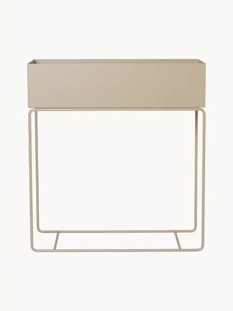 Übertopf Plant Box, Stahl, pulverbeschichtet, Hellbeige, B 60 x H 65 cm