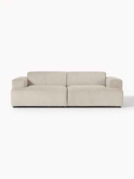 Cord-Sofa Melva (3-Sitzer), Bezug: Cord (92% Polyester, 8% P, Gestell: Massives Kiefernholz, Spa, Cord Hellbeige, B 238 x T 101 cm