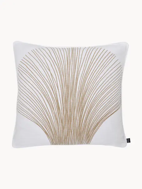 Poszewka na poduszkę z bawełny Thiago, 100% bawełna, Biały, beżowy, S 50 x D 50 cm