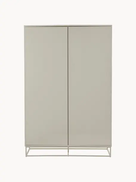 Kleiner Kleiderschrank Lyckeby, Füße: Metall, beschichtet, Holz, hellbeige lackiert, B 120 x H 180 cm