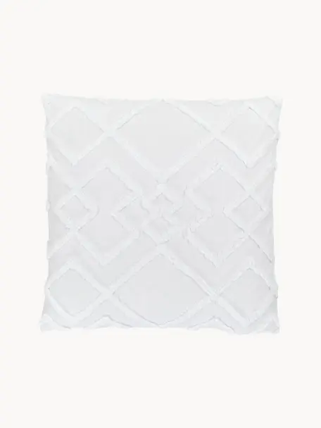 Taies d'oreiller en percale de coton Faith, 2 pièces, Blanc, larg. 65 x long. 65 cm