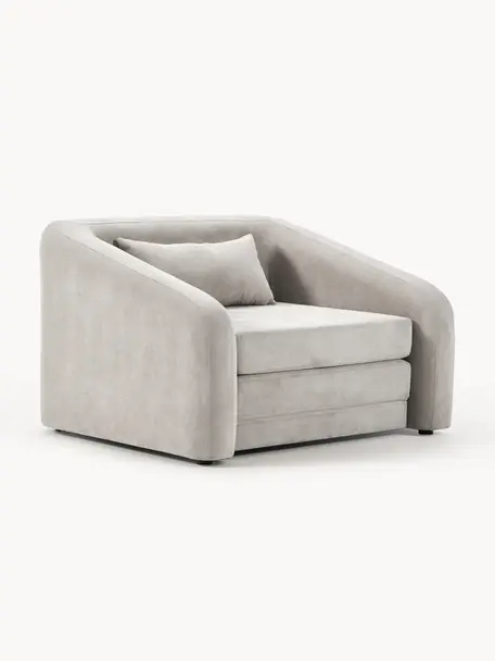 Fauteuil convertible Eliot, Tissu gris clair, larg. 100 x prof. 94 cm