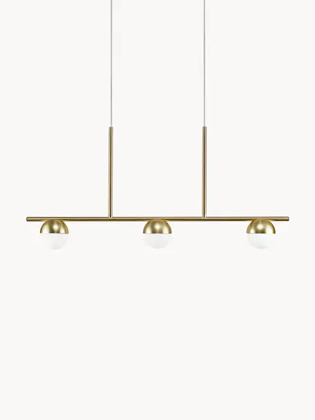 Grote hanglamp Contina met opaalglas, Lampenkap: opaalglas, Wit, goudkleurig, B 90 x H 42 cm