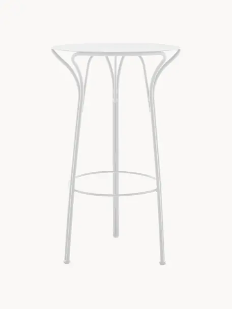 Table haute de jardin ronde Hiray, Ø 60 cm, Acier galvanisé, laqué, Blanc, Ø 60 cm