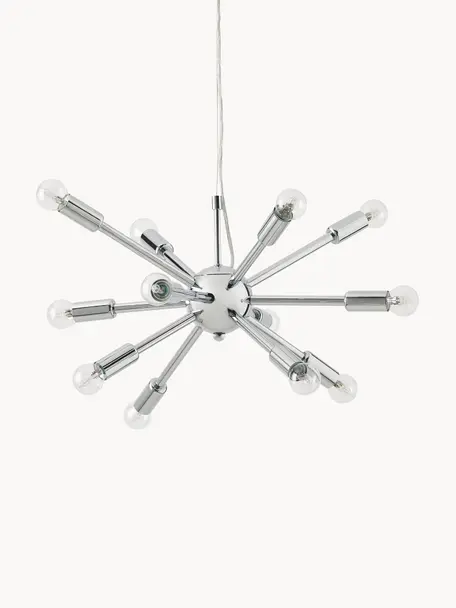 Lámpara de techo Spike, Pantalla: metal cromado, Anclaje: metal cromado, Cable: plástico, Cromo, Ø 50 x Al 52 cm