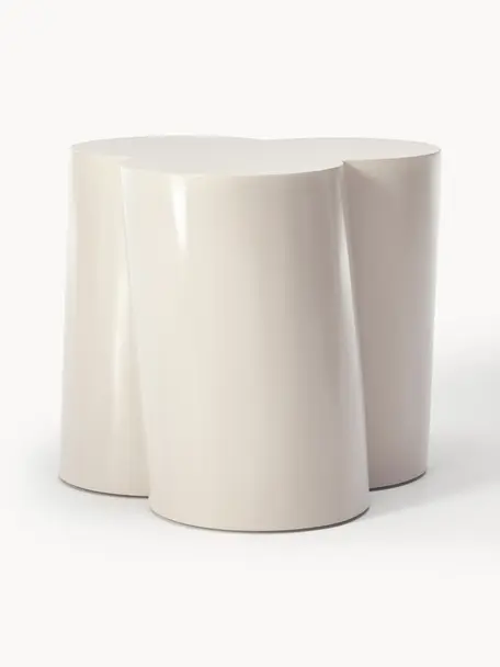 Odkládací stolek Flower, Lakovaná MDF deska (dřevovláknitá deska střední hustoty), Světle béžová, Š 43 cm, V 46 cm