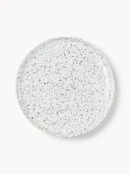 Assiettes plates en porcelaine Poppi, 2 pièces, Porcelaine, Blanc, chiné, Ø 27 x haut. 2 cm