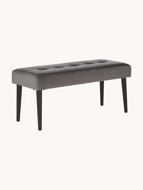 Čalouněná lavice ze sametu Glory, Tmavě šedá, Š 95 cm, V 45 cm