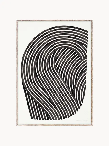 Poster Quantum Fields 01, 210 g de papier mat de la marque Hahnemühle, impression numérique avec 10 couleurs résistantes aux UV, Blanc, noir, larg. 30 x haut. 40 cm