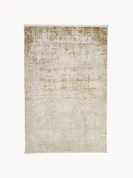 Třpytivý koberec s nízkým vlasem a třásněmi Cordoba, Odstíny béžové, Š 240 cm, D 340 cm (velikost XL)