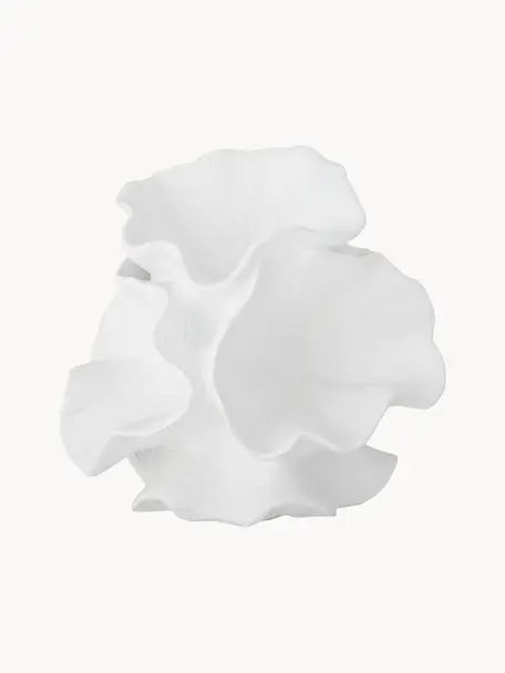 Objet décoratif Claudette, Polyrésine, Blanc, Ø 14 x haut. 15 cm