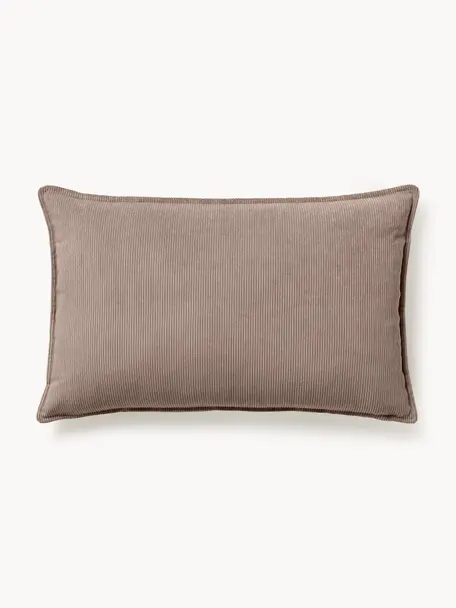 Cord-Sofa-Kissen Lennon, Hülle: Cord (92 % Polyester, 8 %, Cord Taupe, B 50 x L 80 cm