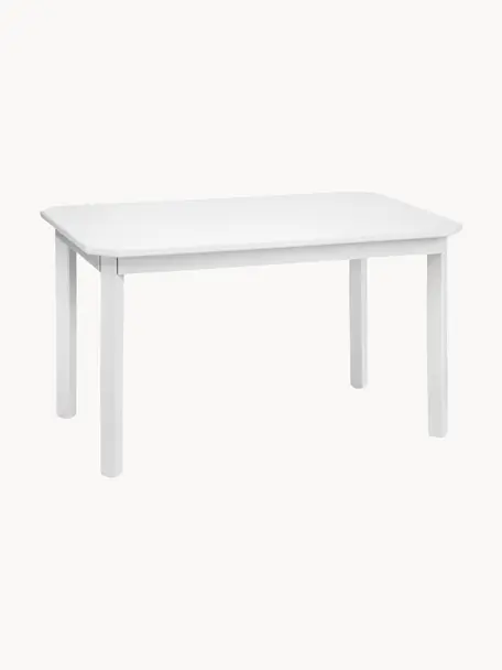 Tavolo per bambini in legno bianco Harlequin, Legno di betulla, pannello di fibra a media densità (MDF) verniciato con vernice senza VOC, Bianco, Larg. 79 x Alt. 47 cm