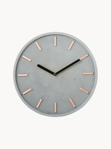 Horloge murale Gela, Gris, noir, Ø 28 cm