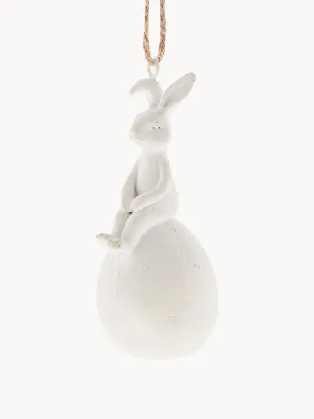 Ciondolo decorativo coniglietto pasquale bianco Semina, Poliresina, Bianco, Ø 4 x Alt. 7 cm