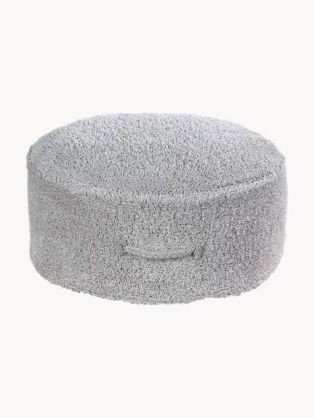 Pouf pour enfant fait main Chill, Gris clair, Ø 50 x haut. 20 cm