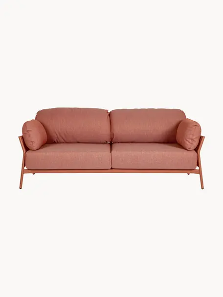 Sofa ogrodowa Sierra (2-osobowa), Tapicerka: 100% polipropylen, Stelaż: aluminium malowane proszk, Tkanina w odcieniu terakoty, S 183 x G 80 cm